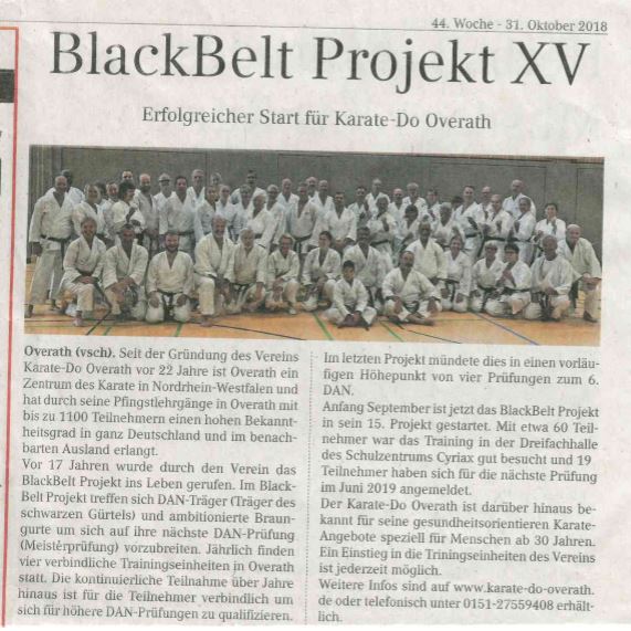 Das BlackBelt Projekt in der bergischen Presse