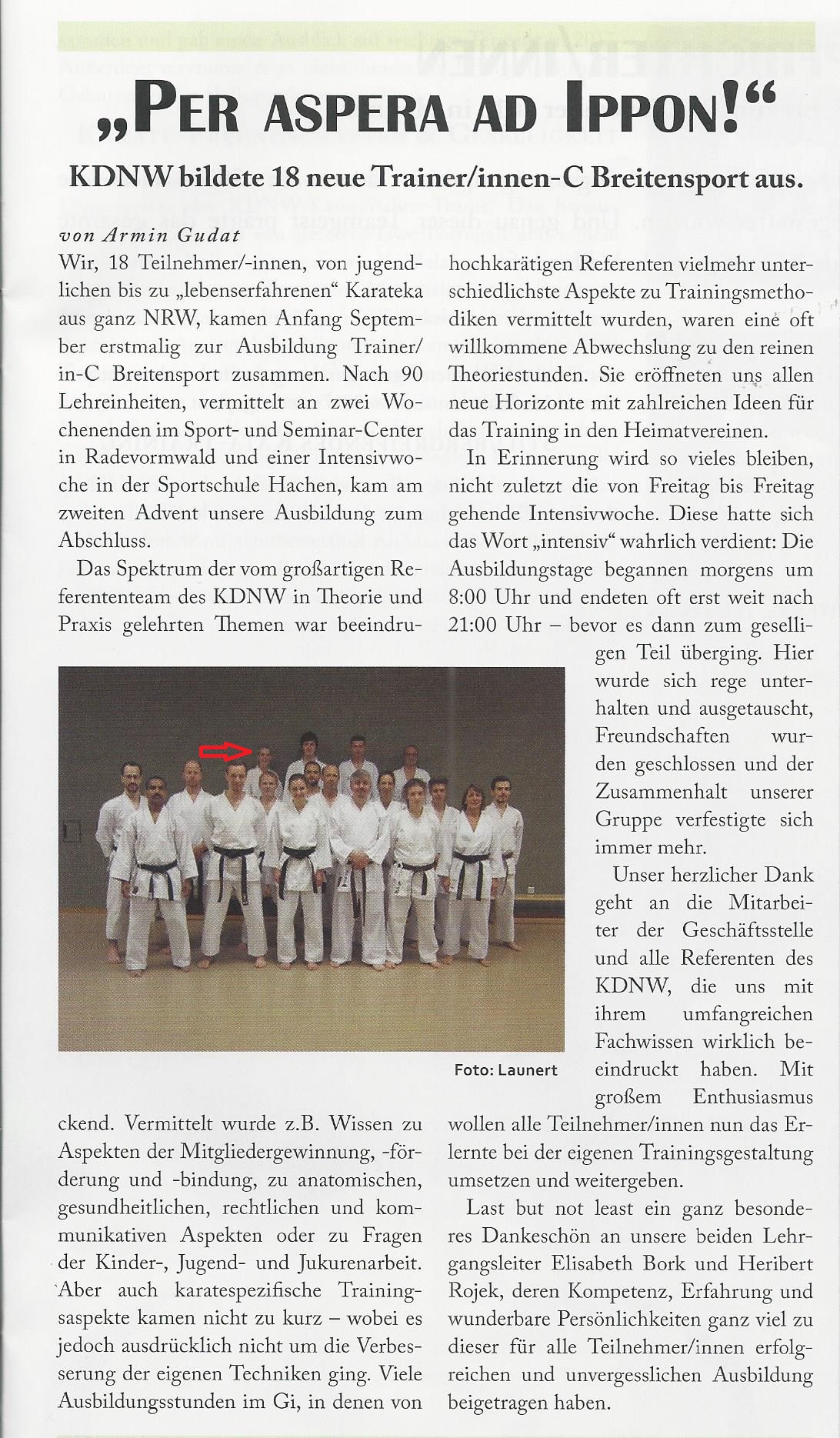 Neue Trainer/in-C-Breitensport Karate Aktuell